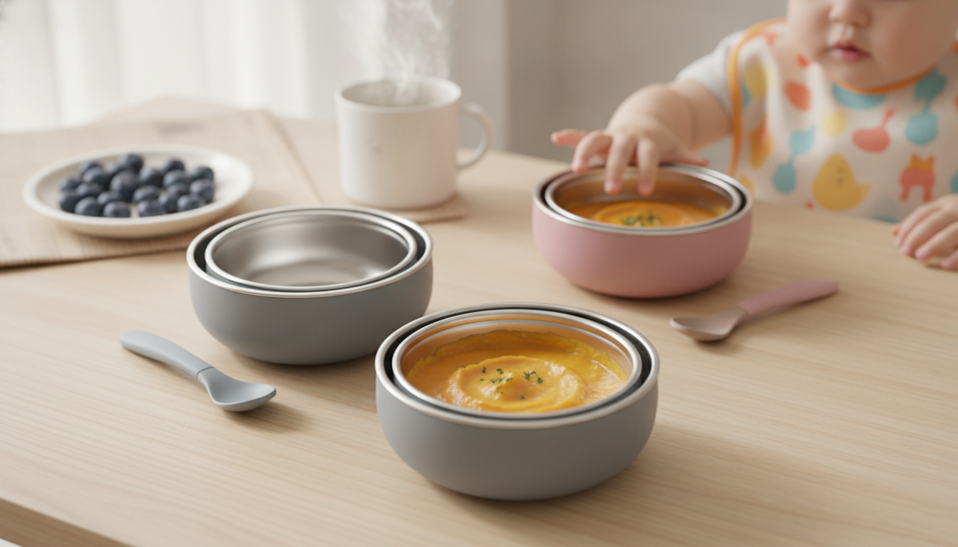 Stainless Steel Baby Feeding Set: Warm Foods, Easy Clean